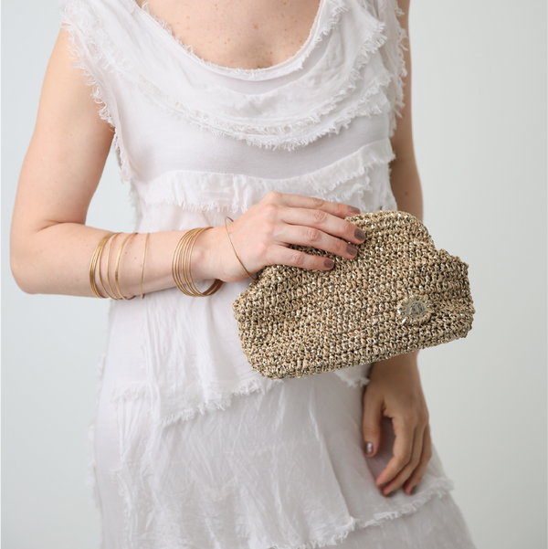 CAMILLE IN NATURAL/ GOLD RAFFIA