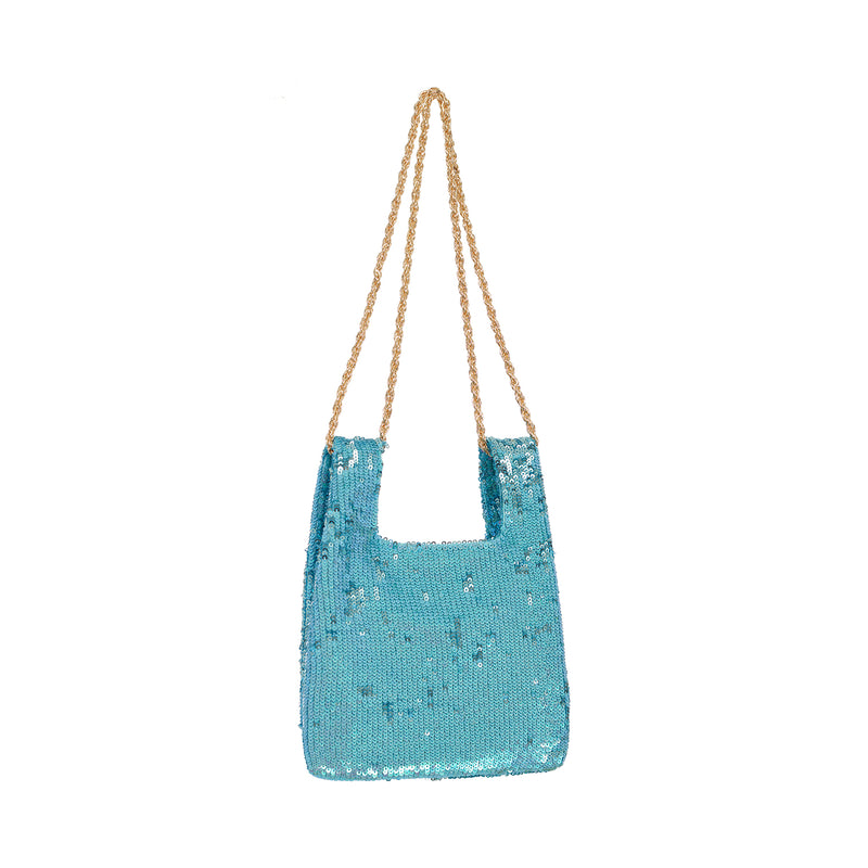 Micro Ines in French blue/ turquoise Sequin