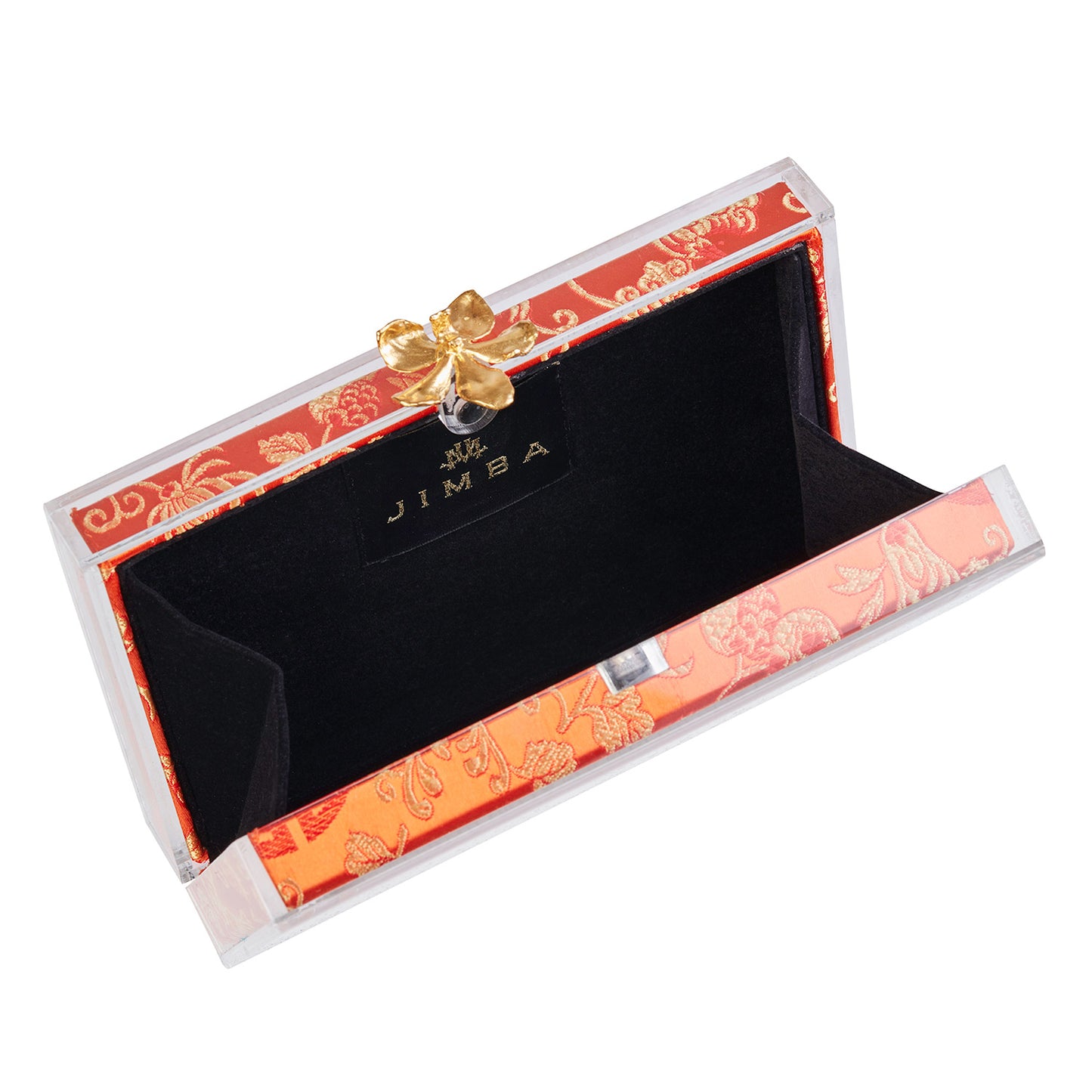 Costes in Orange Floral Print Silk Jacquard