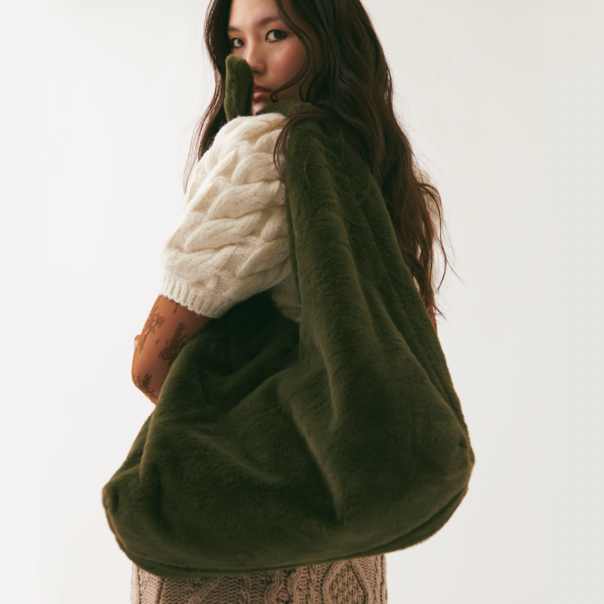 Maxi Ritz IN KHAKI FAUX FUR