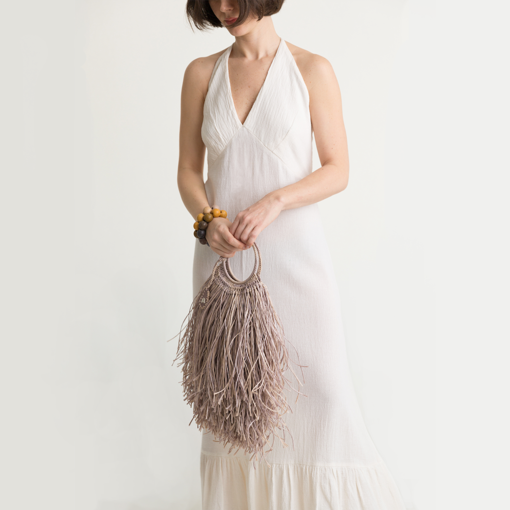 IVY IN NATURAL FRINGE BAG