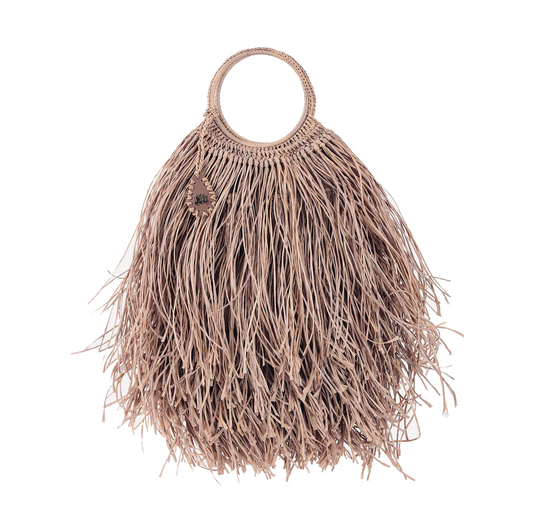 IVY IN NATURAL FRINGE BAG